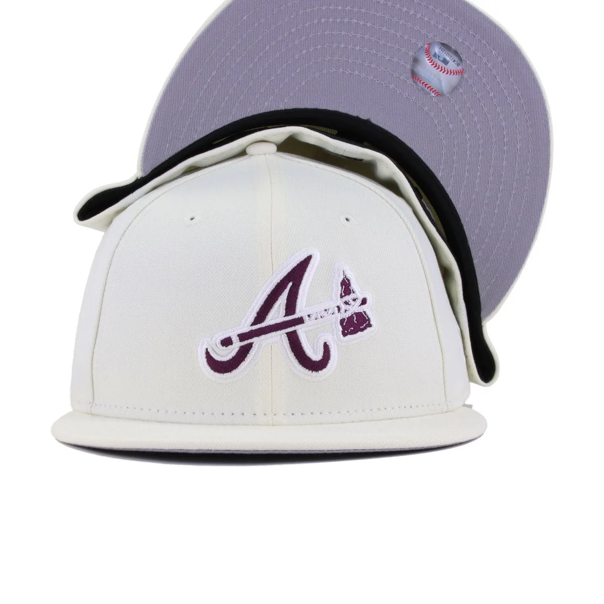 Atlanta Braves Chrome Intense Maroon New Era 59Fifty Fitted - Image 5