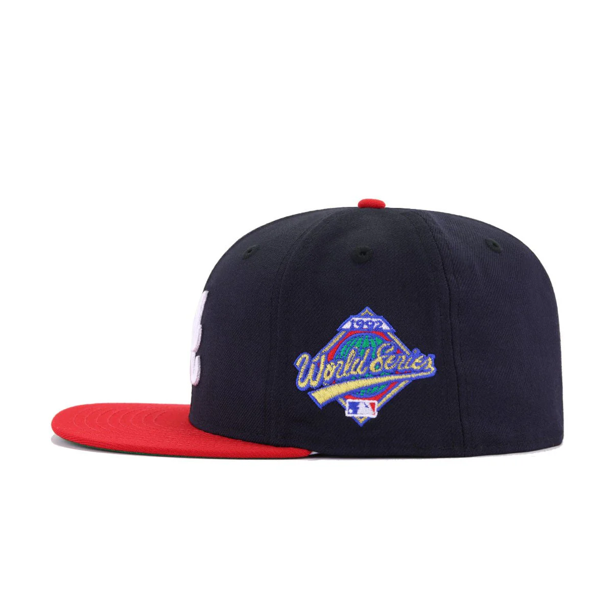 Atlanta Braves Navy Scarlet 1992 World Series Cooperstown Green Bottom New Era 59Fifty Fitted - Image 2
