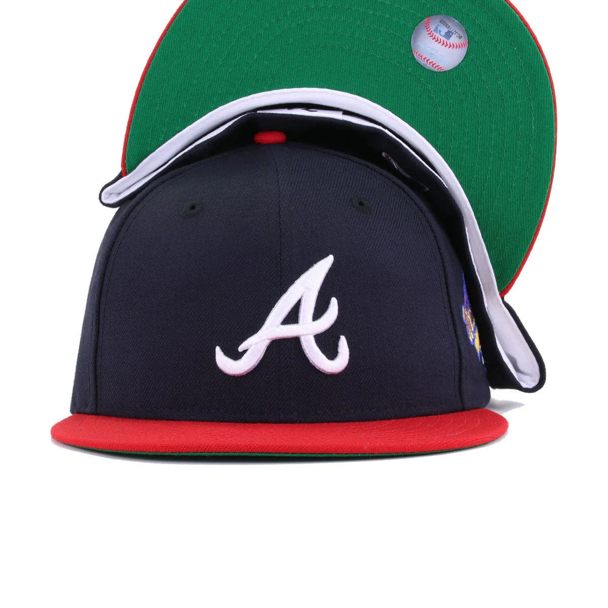 Atlanta Braves Navy Scarlet 1992 World Series Cooperstown Green Bottom New Era 59Fifty Fitted - Image 5