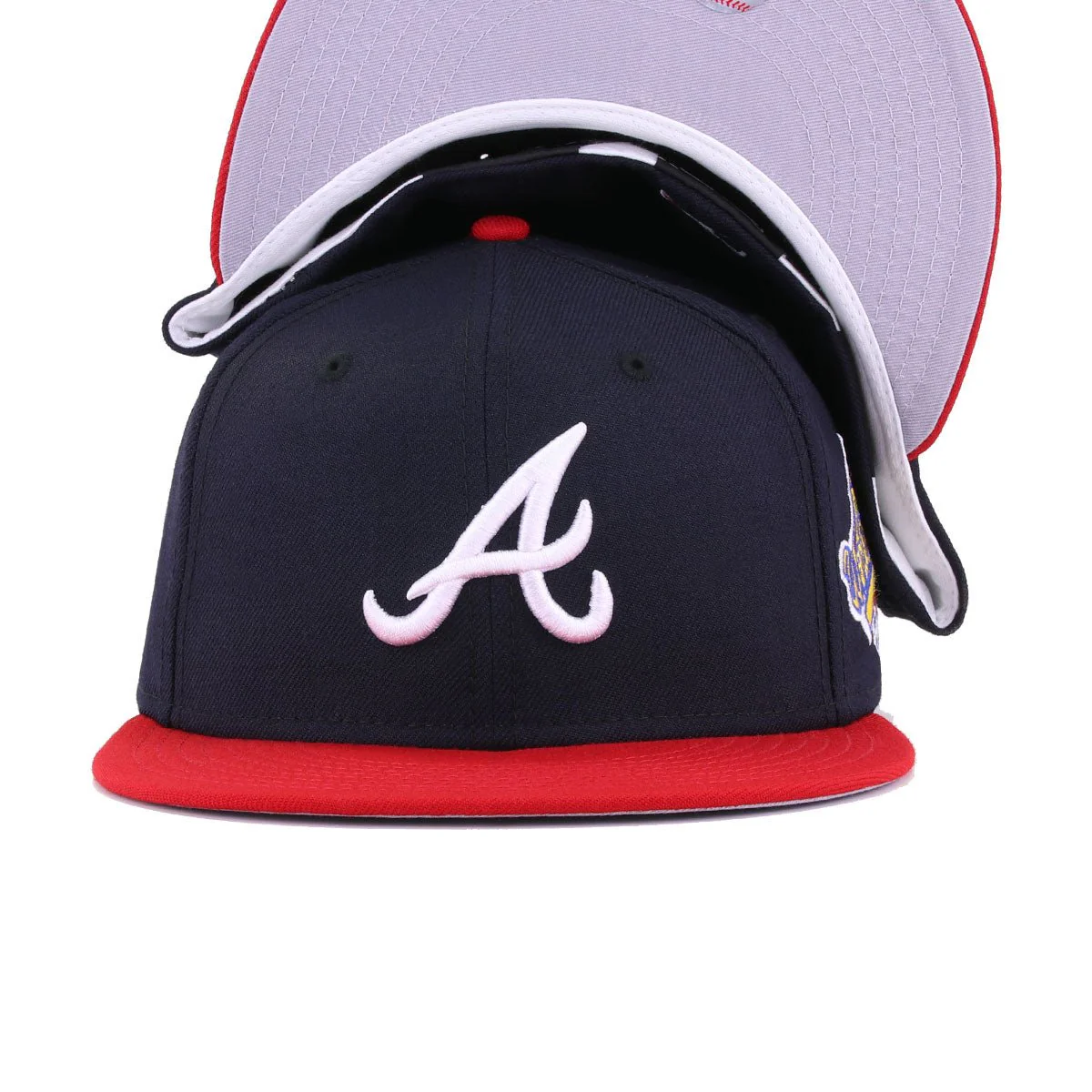 Atlanta Braves Navy Scarlet 1996 World Series Cooperstown New Era 59Fifty Fitted - Image 5