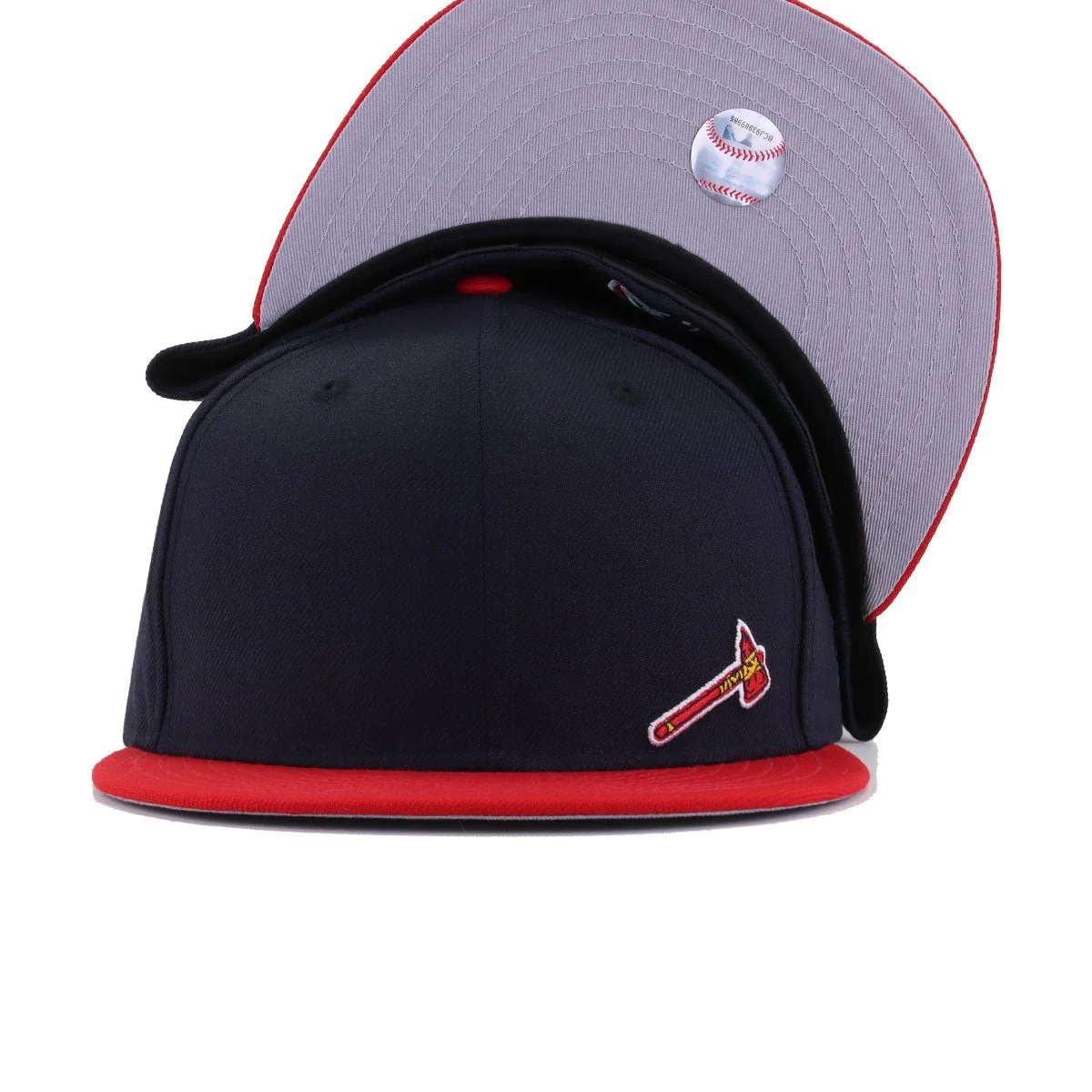 Atlanta Braves Navy Scarlet Flawless Tomahawk New Era 59Fifty Fitted - Image 4