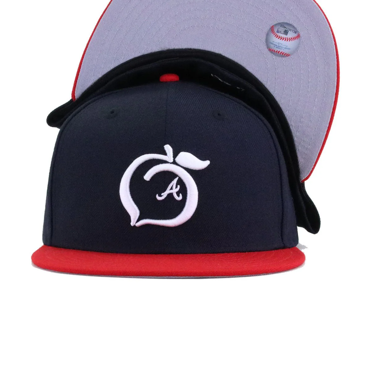 Atlanta Braves Navy Scarlet PEACH New Era 59Fifty Fitted - Image 4