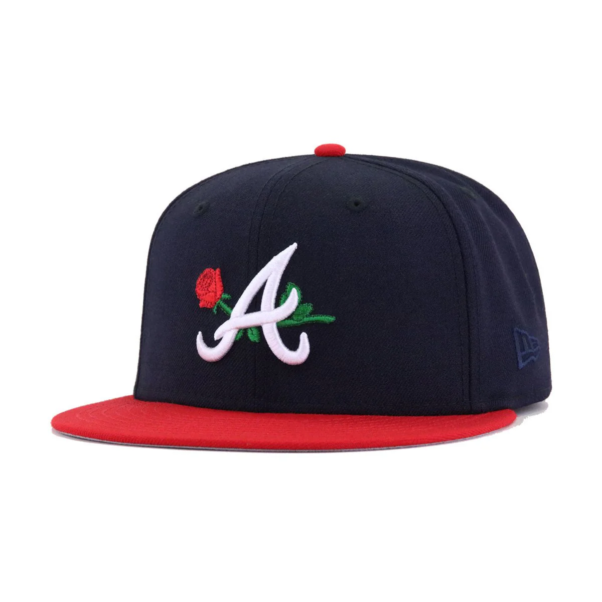 Atlanta Braves Navy Scarlet Rose New Era 59Fifty Fitted