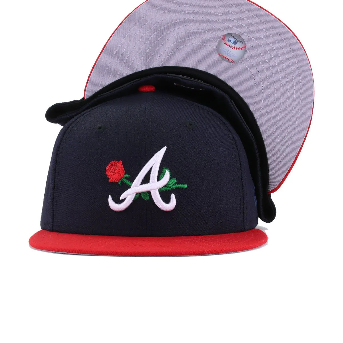 Atlanta Braves Navy Scarlet Rose New Era 59Fifty Fitted - Image 4