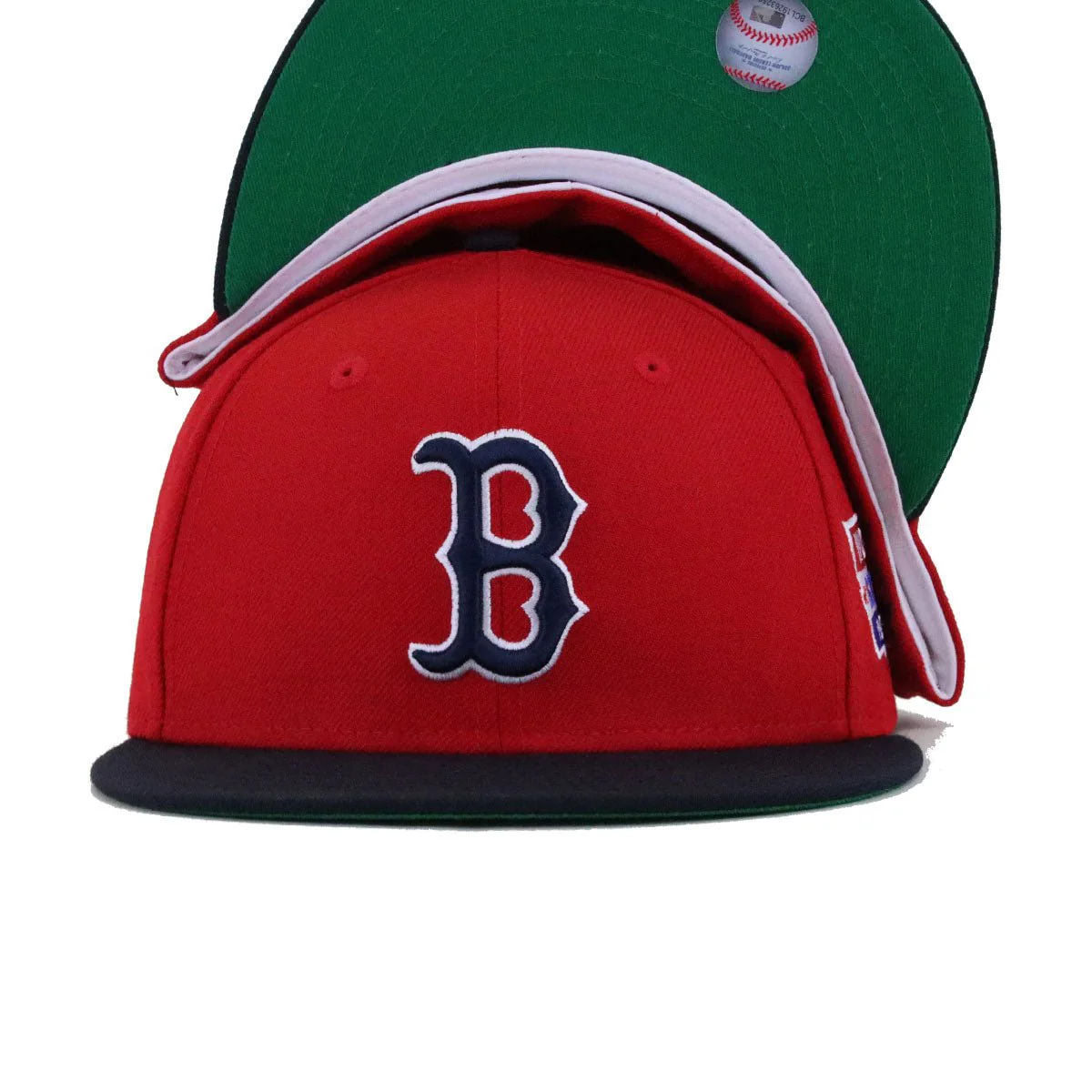 Boston Red Sox Scarlet Navy 1975 World Series Cooperstown Green Bottom New Era 59Fifty Fitted - Image 4