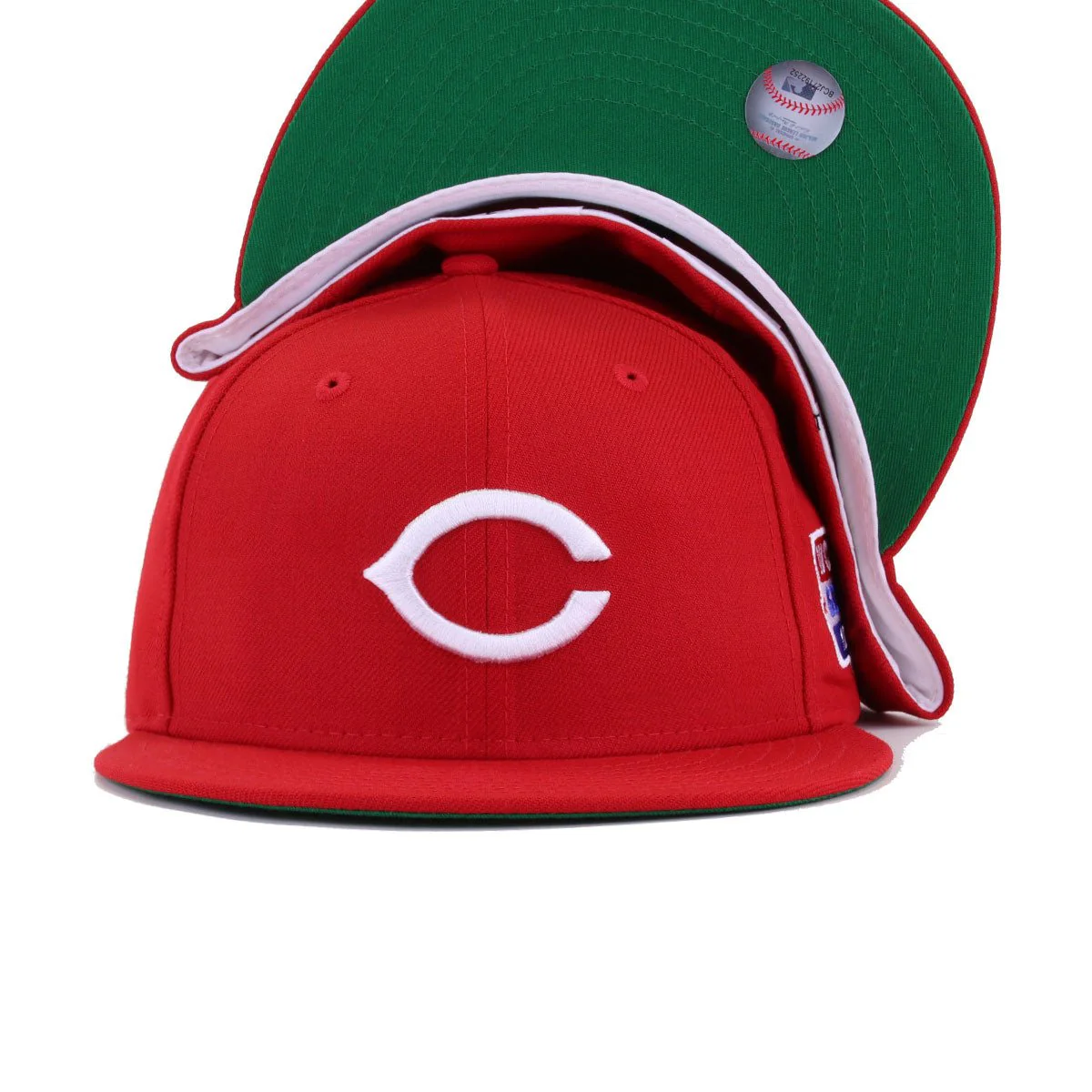 Cincinnati Reds Scarlet 1975 World Series Cooperstown Green Bottom New Era 59Fifty Fitted - Image 5