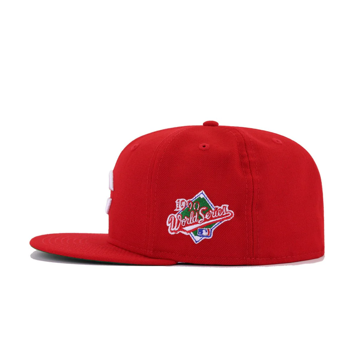 Cincinnati Reds Scarlet 1990 World Series Cooperstown Green Bottom New Era 59Fifty Fitted - Image 2