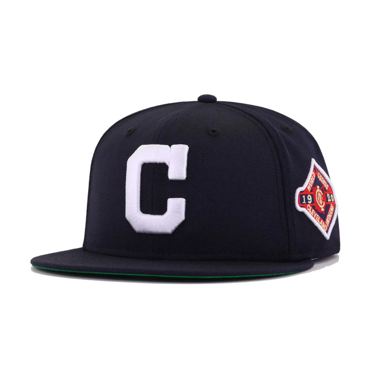 Cleveland Indians Navy 1920 World Series Cooperstown Green Bottom New Era 59Fifty Fitted