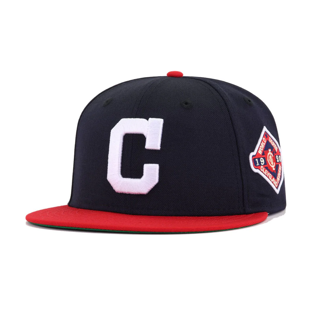 Cleveland Indians Navy Scarlet 1920 World Series Cooperstown Green Bottom New Era 59Fifty Fitted