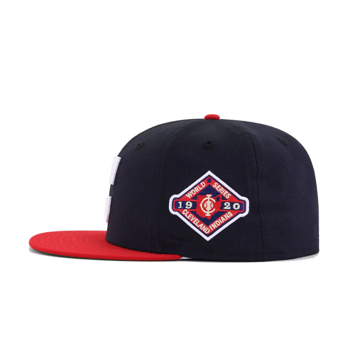 Cleveland Indians Navy Scarlet 1920 World Series Cooperstown Green Bottom New Era 59Fifty Fitted - Image 2