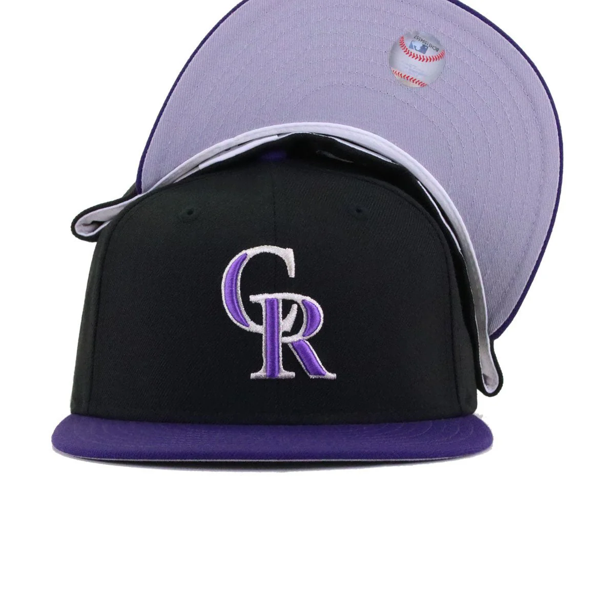 Colorado Rockies Black Purple Cooperstown AC New Era 59Fifty Fitted - Image 4
