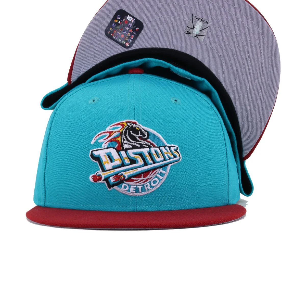Detroit Pistons Classic Car Teal H Red 1996 New Era 59Fifty Fitted - Image 4