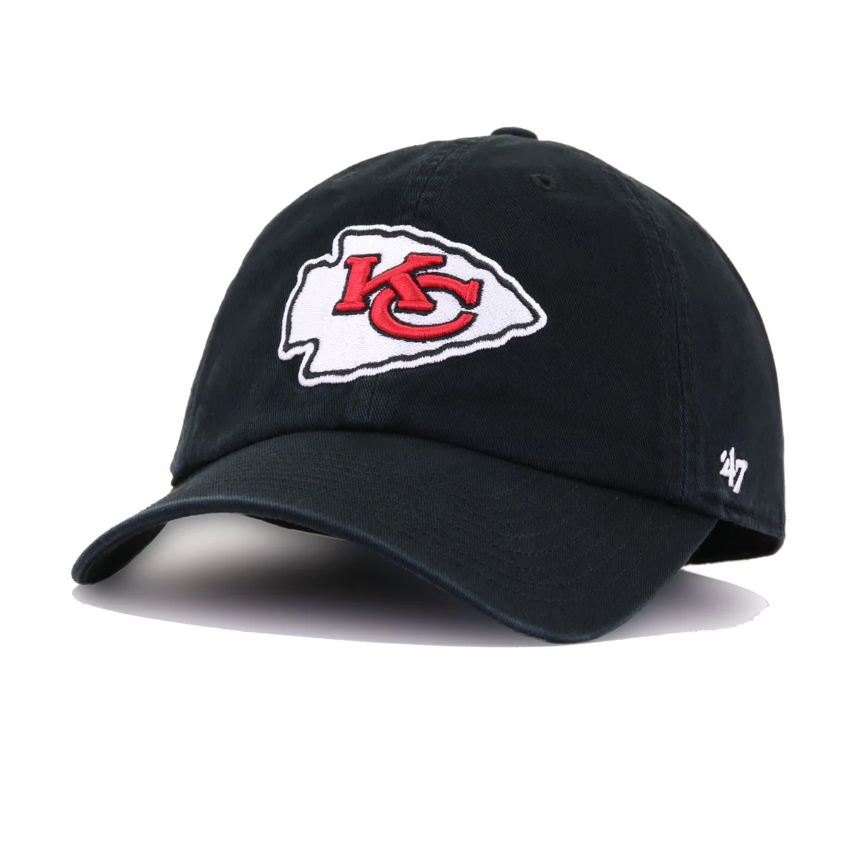Kansas City Chiefs Black 47 Brand Clean Up Dad Hat