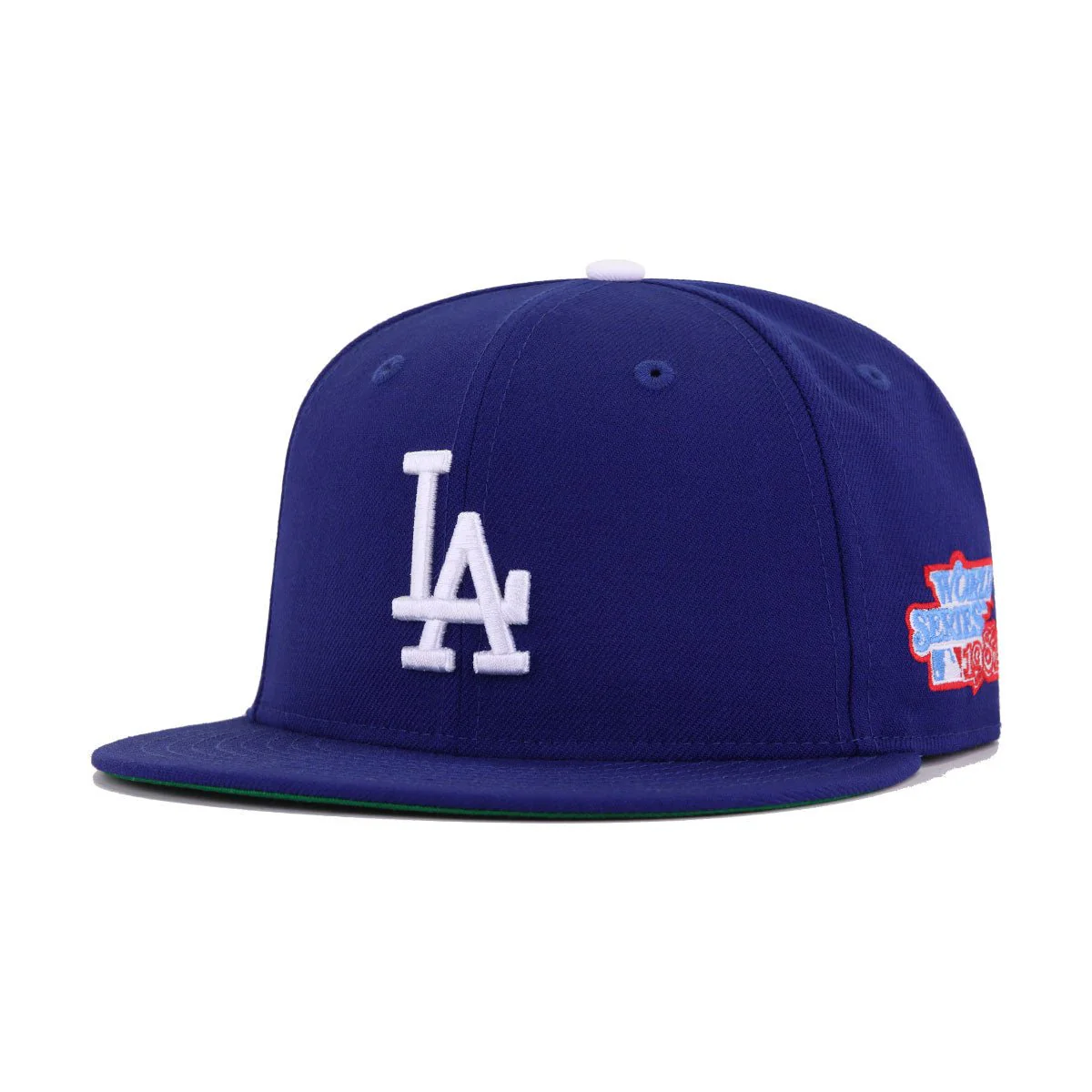 Los Angeles Dodgers Dark Royal Blue 1981 World Series Cooperstown Green Bottom New Era 59Fifty Fitted
