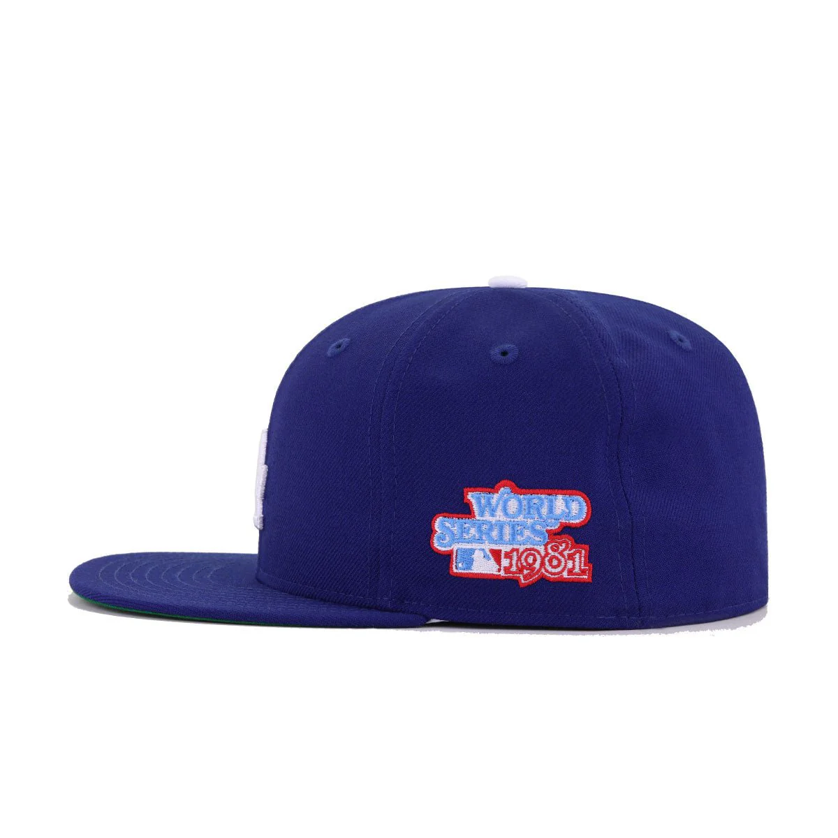 Los Angeles Dodgers Dark Royal Blue 1981 World Series Cooperstown Green Bottom New Era 59Fifty Fitted - Image 2