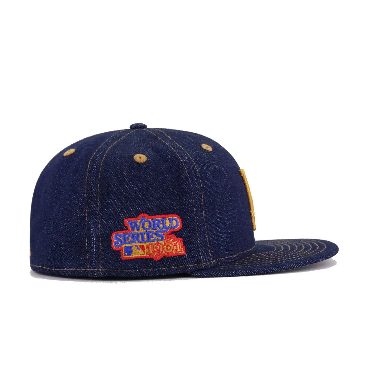 Los Angeles Dodgers Light Navy Denim 1981 World Series New Era 59Fifty Fitted - Image 2