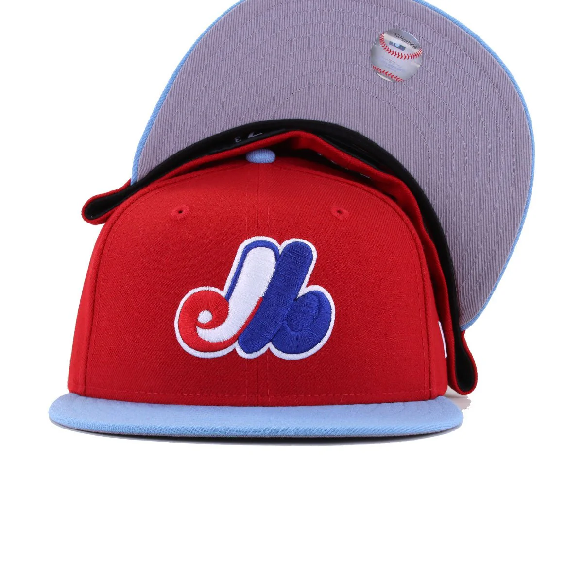 Montreal Expos Scarlet Sky Blue New Era 59Fifty Fitted - Image 4