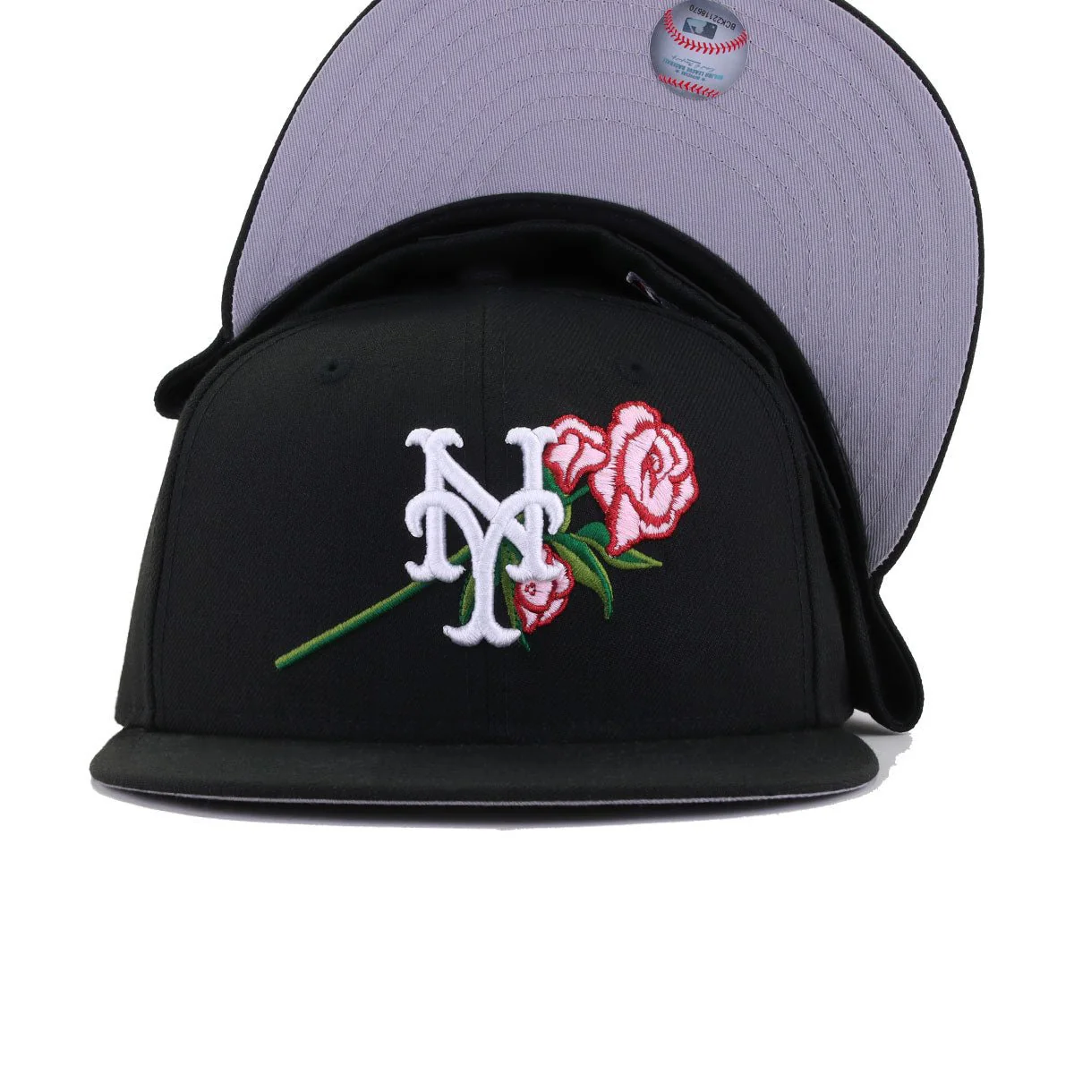 New York Mets Black Rose New Era 59Fifty Fitted - Image 4