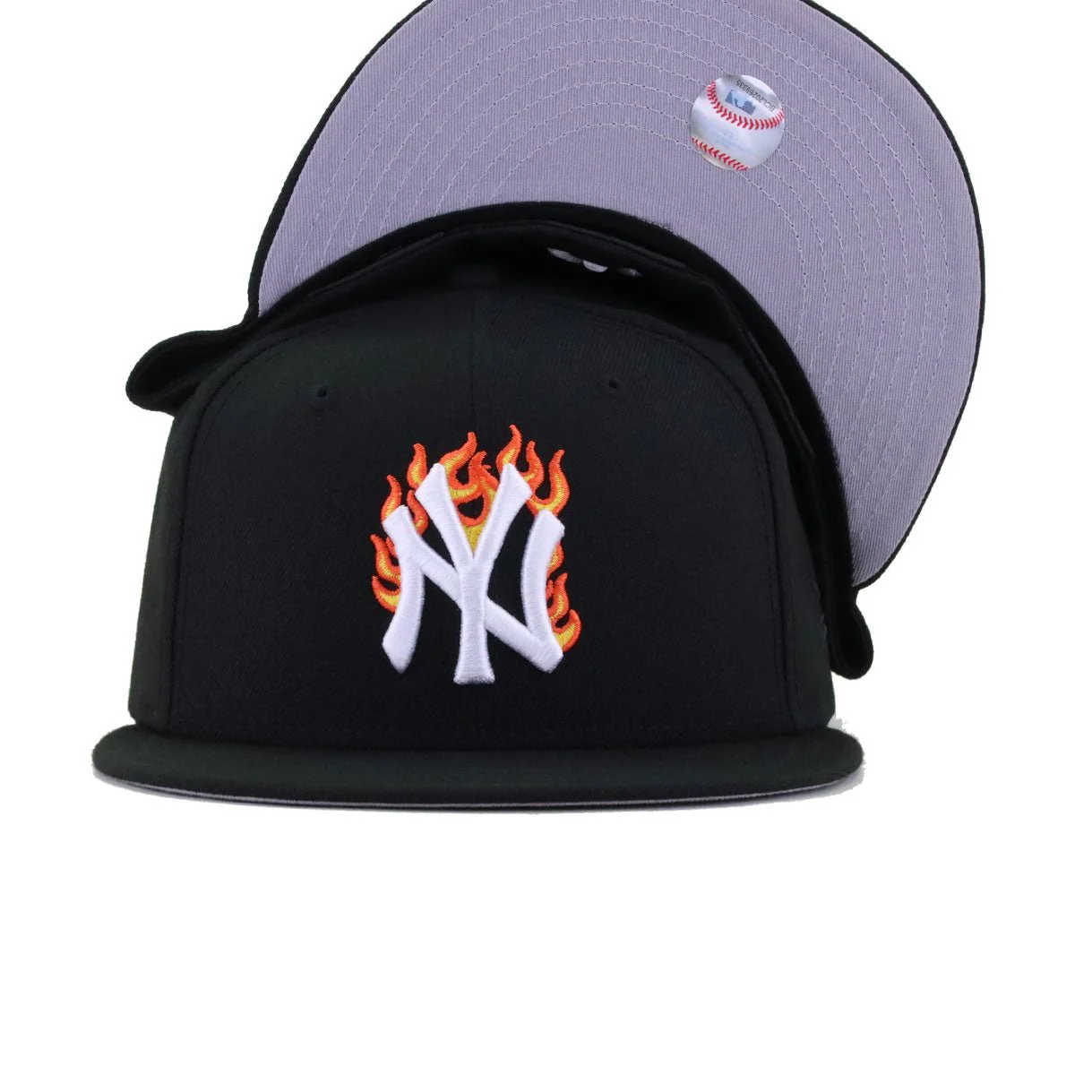 New York Yankees Black FLAMES New Era 59Fifty Fitted - Image 4