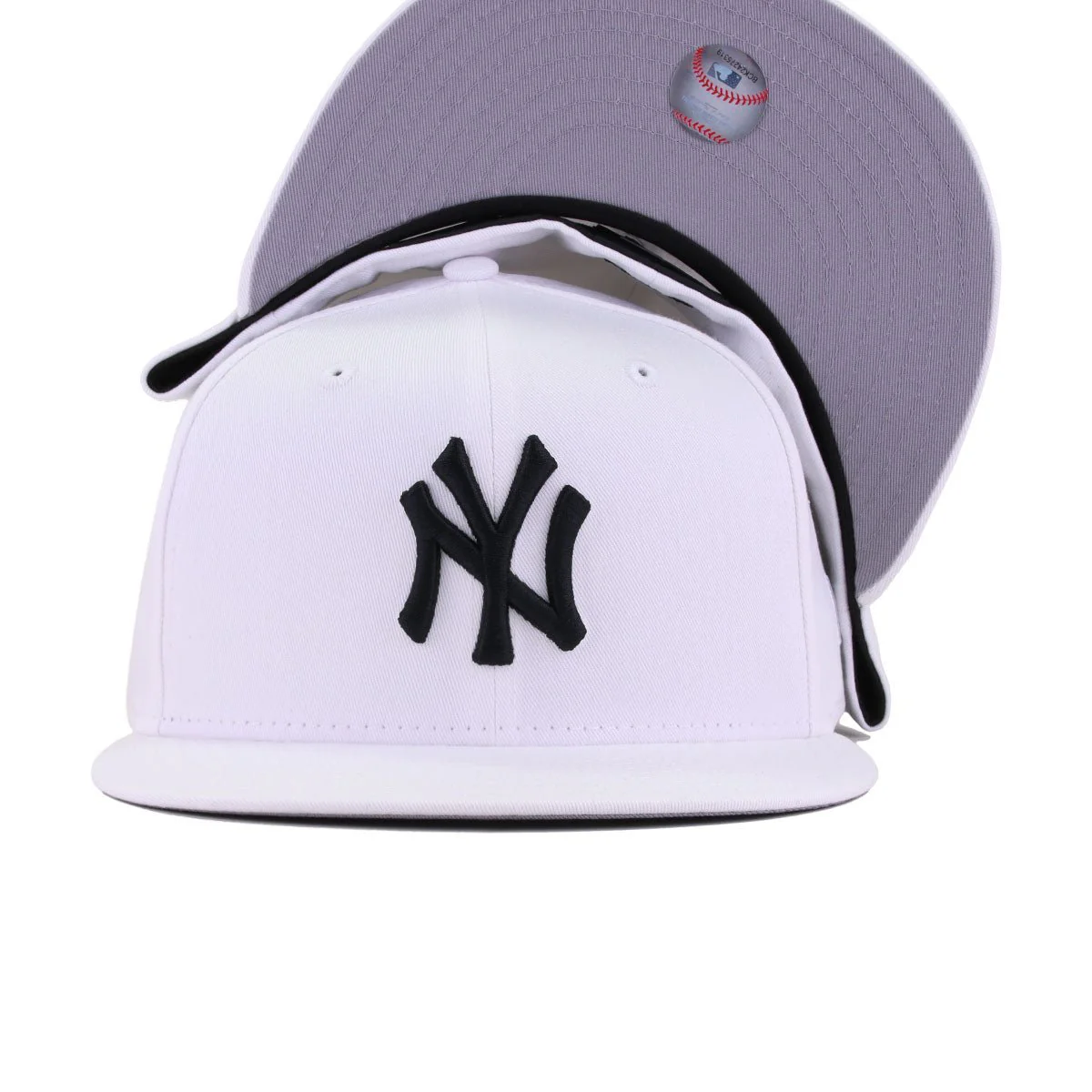 New York Yankees White Real Black Logo New Era 59Fifty Fitted - Image 4
