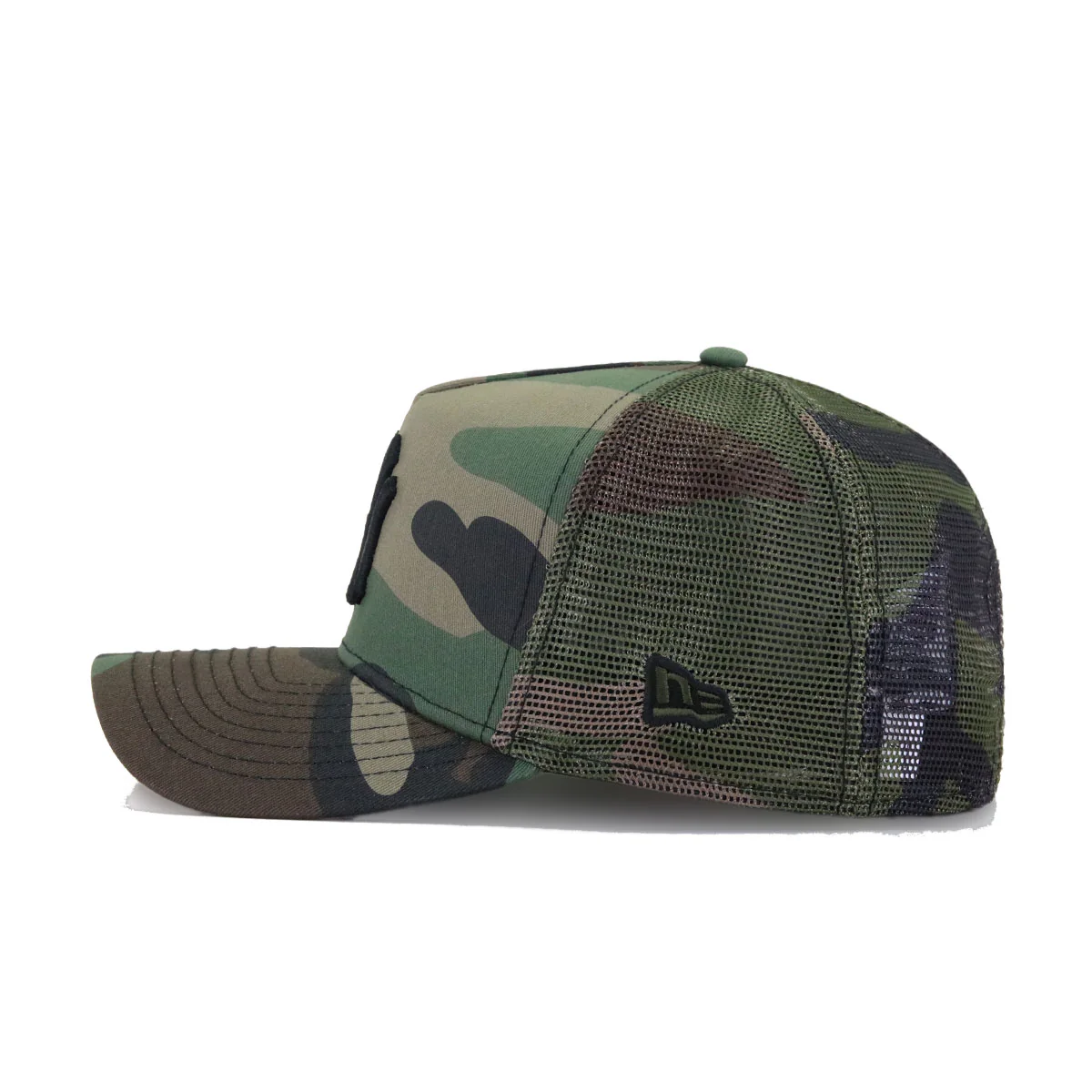 New York Yankees Woodland Camouflage New Era 9Forty A-Frame Trucker Snapback - Image 2