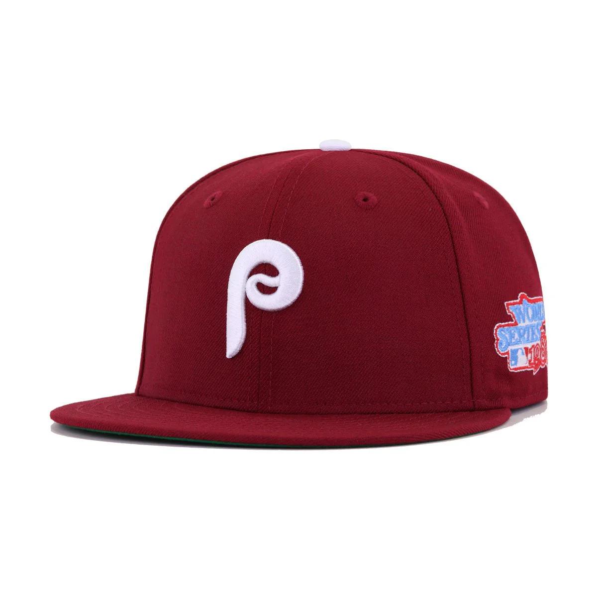 Philadelphia Phillies Cardinal Red 1980 World Series Cooperstown Green Bottom New Era 59Fifty Fitted
