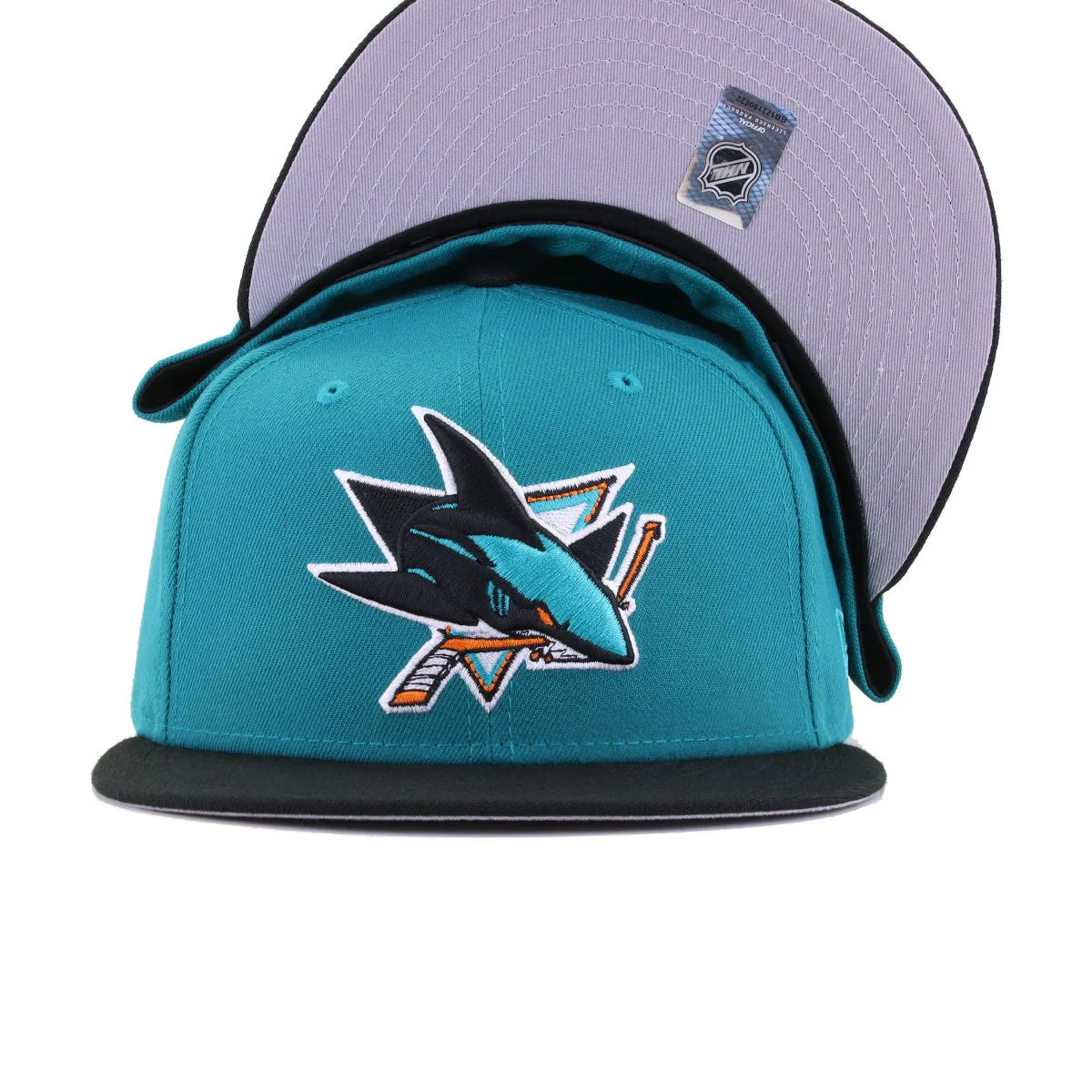 San Jose Sharks Aqua Black New Era 59Fifty Fitted - Image 4